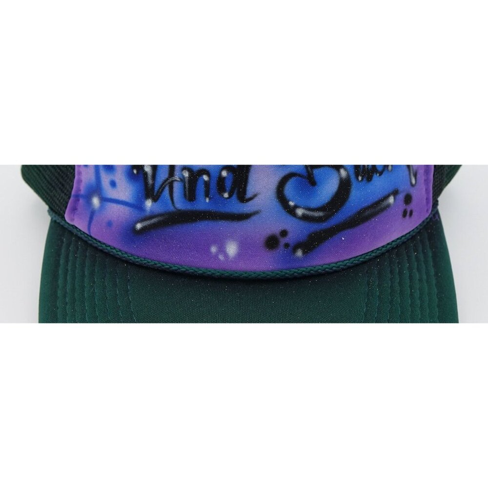 90s Trucker Hat Snapback Airbrushed Galaxy Love You To the Moon and Back Vintage - Picture 4 of 9